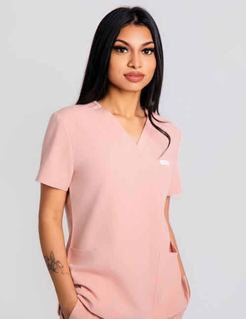VITAL V-Neck Scrub Top- Pink