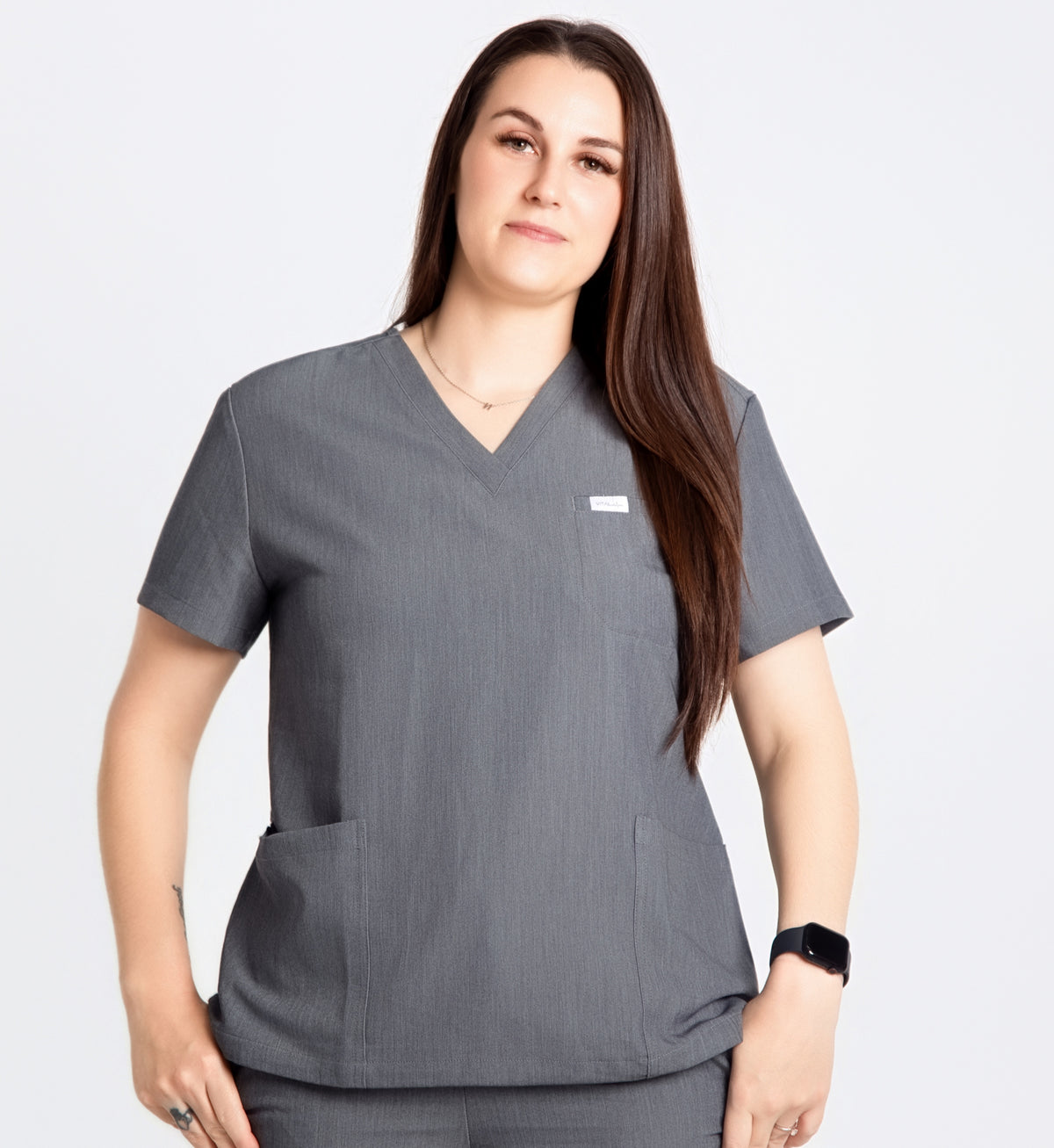 VITAL V-Neck Scrub Top- Grey