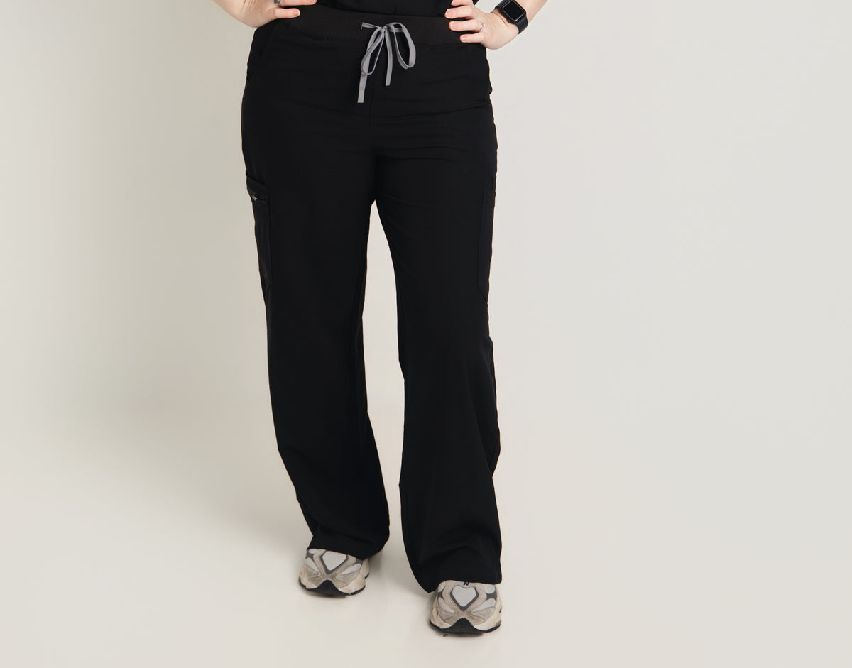 The Flow Straight-Leg Scrub Pant- Black