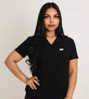 VITAL V-Neck Scrub Top- Black